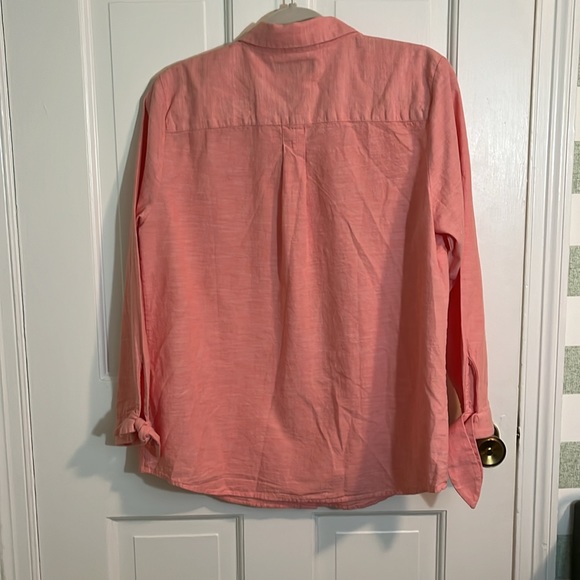 NWOT Banana Republic Factory Pink Melon Tie Cuff Button Down Size M - Picture 3 of 3